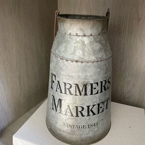 Vintage Style Galvanized Metal Vase